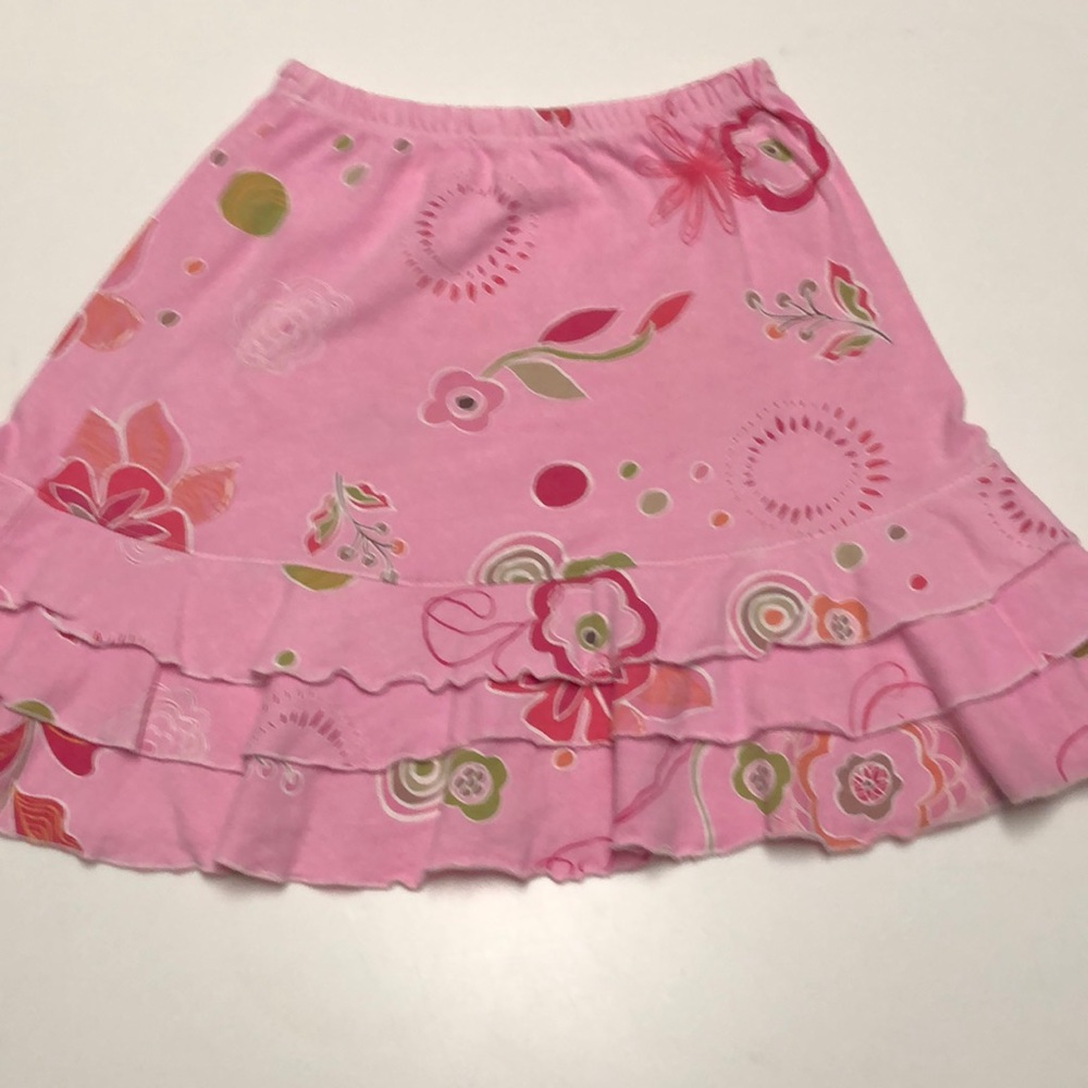 Fresh produce pink flower ruffled skirt